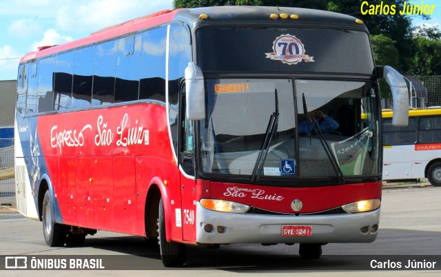 Expresso São Luiz 7540 na cidade de Goiânia, Goiás, Brasil, por Carlos Júnior. Número da foto: #12694377.