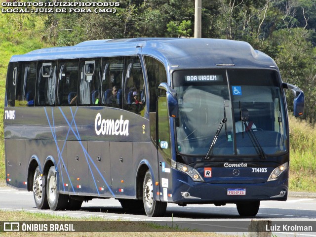 Viação Cometa 14103 na cidade de Juiz de Fora, Minas Gerais, Brasil, por Luiz Krolman. Número da foto: #12721022.