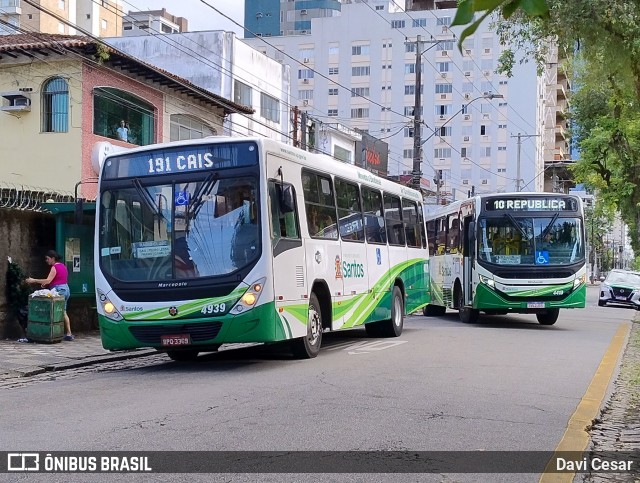 Viação Piracicabana Santos 4939 na cidade de Santos, São Paulo, Brasil, por Davi Cesar. Número da foto: #12721384.