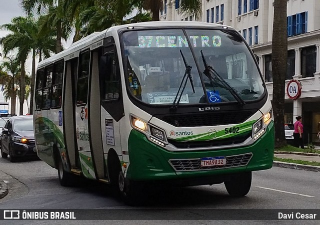 Viação Piracicabana Santos 5402 na cidade de Santos, São Paulo, Brasil, por Davi Cesar. Número da foto: #12721374.