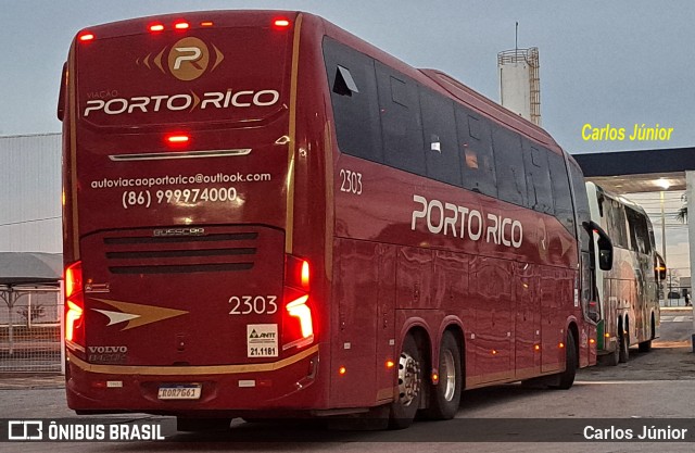 Auto Viação Porto Rico 2303 na cidade de Goiânia, Goiás, Brasil, por Carlos Júnior. Número da foto: #12724813.