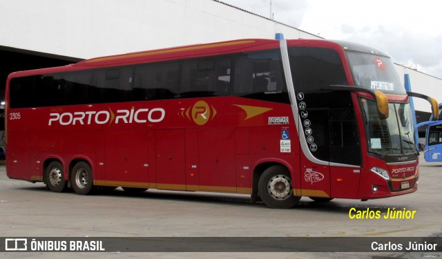 Auto Viação Porto Rico 2305 na cidade de Goiânia, Goiás, Brasil, por Carlos Júnior. Número da foto: #12725756.