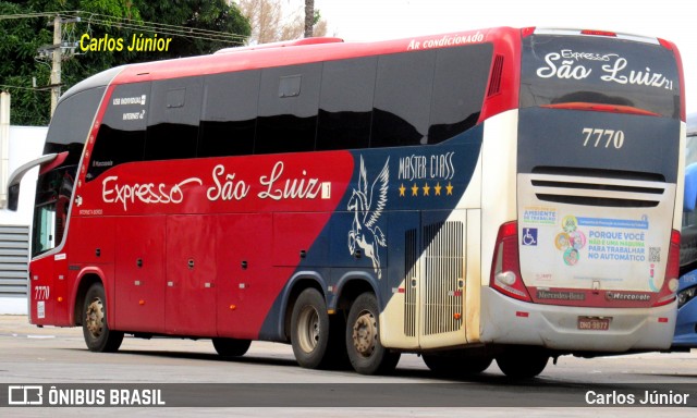 Expresso São Luiz 7770 na cidade de Goiânia, Goiás, Brasil, por Carlos Júnior. Número da foto: #12724776.