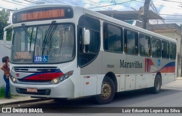 Maravilha Auto Ônibus ITB-06.02.042 na cidade de Itaboraí, Rio de Janeiro, Brasil, por Luiz Eduardo Lopes da Silva. Número da foto: #12723072.