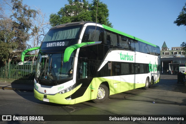 TurBus 3154 na cidade de Estación Central, Santiago, Metropolitana de Santiago, Chile, por Sebastián Ignacio Alvarado Herrera. Número da foto: #12728466.