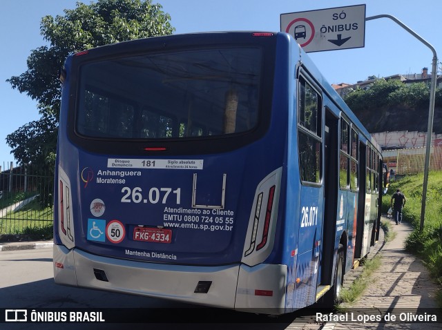 Auto Ônibus Moratense 26.071 na cidade de Francisco Morato, São Paulo, Brasil, por Rafael Lopes de Oliveira. Número da foto: #12732702.