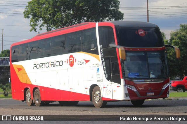 Auto Viação Porto Rico 2206 na cidade de Teresina, Piauí, Brasil, por Paulo Henrique Pereira Borges. Número da foto: #12730836.