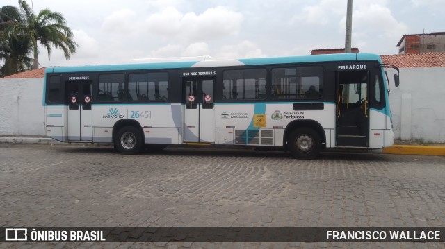 Maraponga Transportes 26451 na cidade de Fortaleza, Ceará, Brasil, por FRANCISCO WALLACE. Número da foto: #12734170.