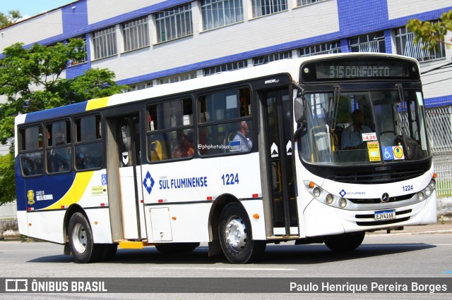 Viação Sul Fluminense 1224 na cidade de Volta Redonda, Rio de Janeiro, Brasil, por Paulo Henrique Pereira Borges. Número da foto: #12735093.