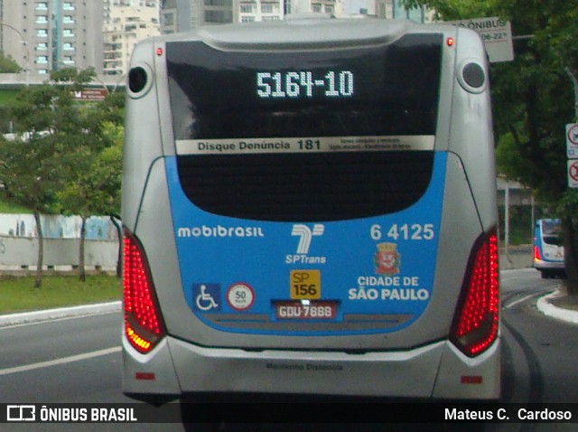 Viação Paratodos > São Jorge > Metropolitana São Paulo > Mobibrasil 6 4125 na cidade de São Paulo, São Paulo, Brasil, por Mateus C.  Cardoso. Número da foto: #12739051.