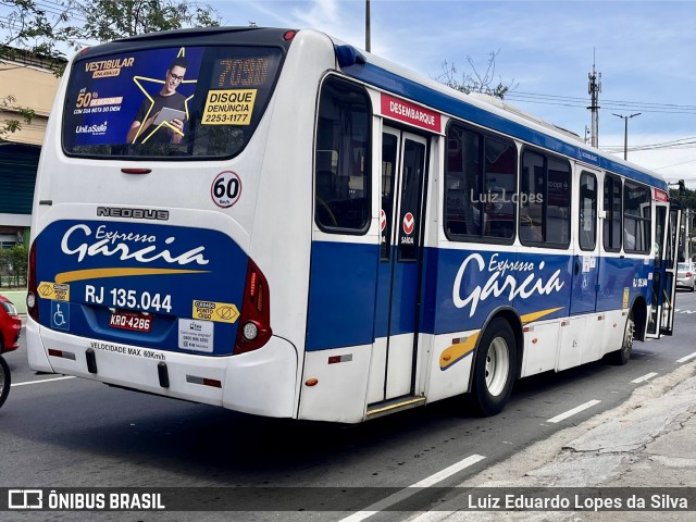 Expresso Garcia RJ 135.044 na cidade de Niterói, Rio de Janeiro, Brasil, por Luiz Eduardo Lopes da Silva. Número da foto: #12738592.
