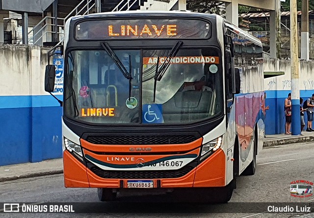Linave Transportes RJ 146.067 na cidade de Nilópolis, Rio de Janeiro, Brasil, por Claudio Luiz. Número da foto: #12740536.