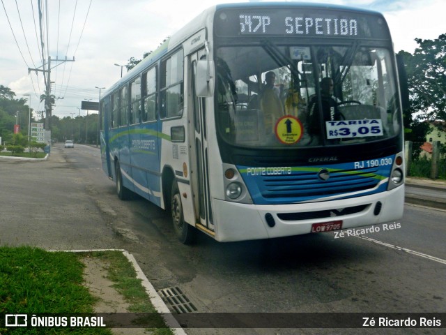 Viação Ponte Coberta RJ 190.030 na cidade de Rio de Janeiro, Rio de Janeiro, Brasil, por Zé Ricardo Reis. Número da foto: #12739652.
