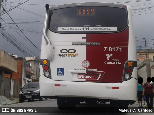 Transwolff Transportes e Turismo 7 8171 na cidade de São Paulo, São Paulo, Brasil, por Mateus C.  Cardoso. Número da foto: #12741517.