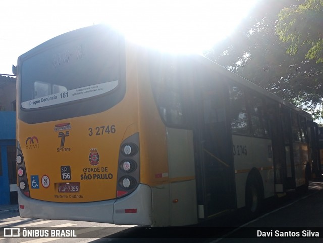 Viação Metrópole Paulista - Zona Leste 3 2746 na cidade de São Paulo, São Paulo, Brasil, por Davi Santos Silva. Número da foto: #12741912.