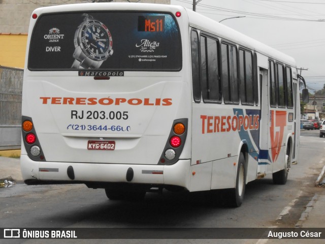 Viação Teresópolis RJ 203.005 na cidade de Guapimirim, Rio de Janeiro, Brasil, por Augusto César. Número da foto: #12741509.