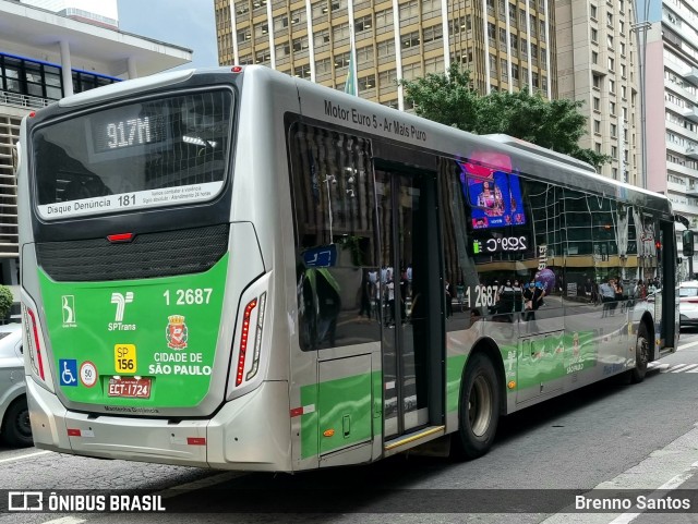 Viação Gato Preto 1 2687 na cidade de São Paulo, São Paulo, Brasil, por Brenno Santos. Número da foto: #12743050.