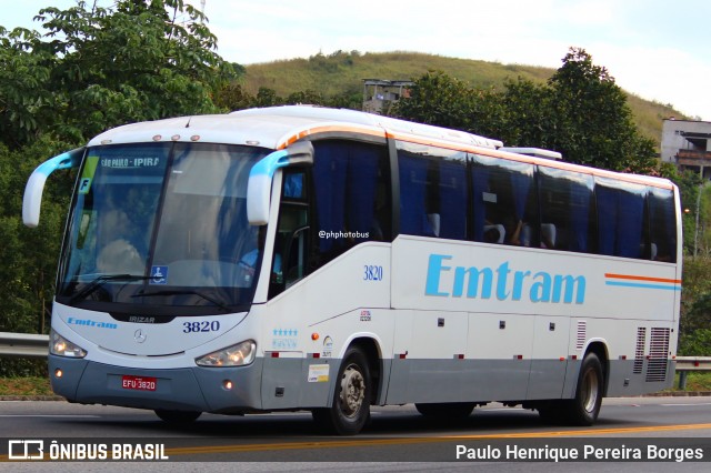 Emtram 3820 na cidade de Barra do Piraí, Rio de Janeiro, Brasil, por Paulo Henrique Pereira Borges. Número da foto: #12744697.