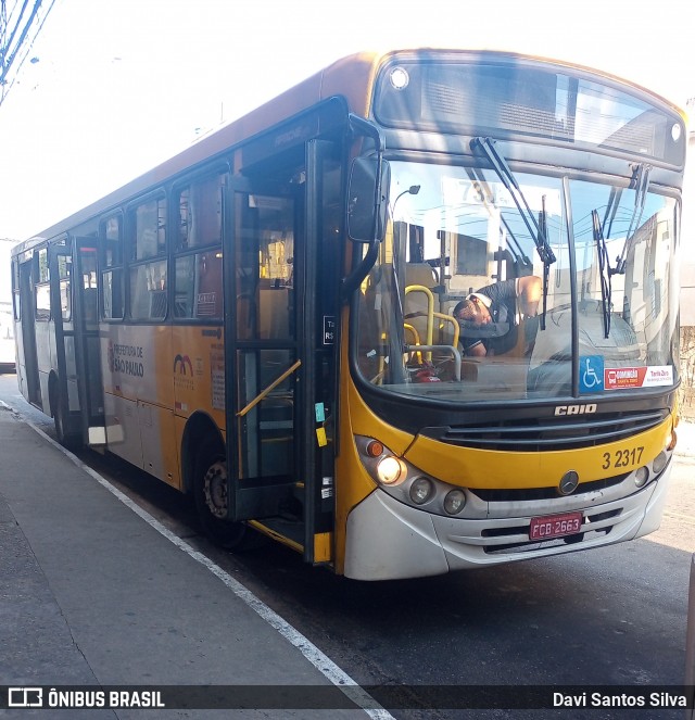 Viação Metrópole Paulista - Zona Leste 3 2317 na cidade de São Paulo, São Paulo, Brasil, por Davi Santos Silva. Número da foto: #12744680.