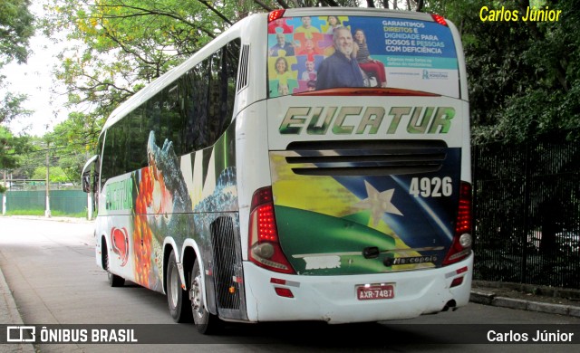 Eucatur - Empresa União Cascavel de Transportes e Turismo 4926 na cidade de São Paulo, São Paulo, Brasil, por Carlos Júnior. Número da foto: #12747267.