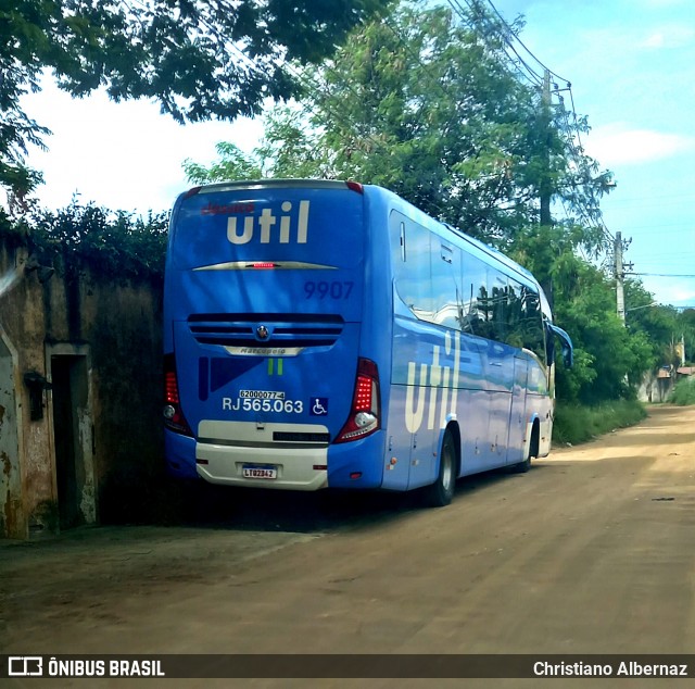 UTIL - União Transporte Interestadual de Luxo 9907 na cidade de Itaboraí, Rio de Janeiro, Brasil, por Christiano Albernaz. Número da foto: #12697464.