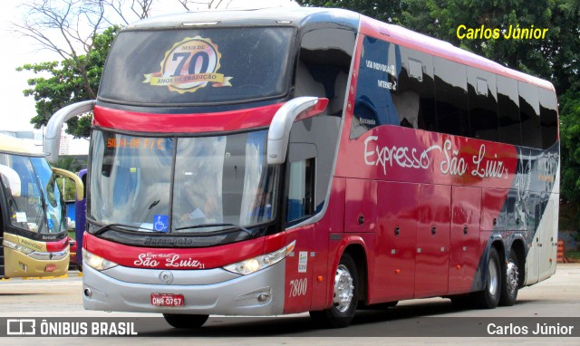 Expresso São Luiz 7800 na cidade de Goiânia, Goiás, Brasil, por Carlos Júnior. Número da foto: #12696206.
