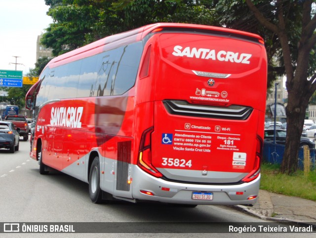 Viação Santa Cruz 35824 na cidade de São Paulo, São Paulo, Brasil, por Rogério Teixeira Varadi. Número da foto: #12697253.