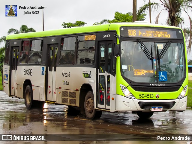 BsBus Mobilidade 504513 na cidade de Samambaia, Distrito Federal, Brasil, por Pedro Andrade. Número da foto: #12749833.