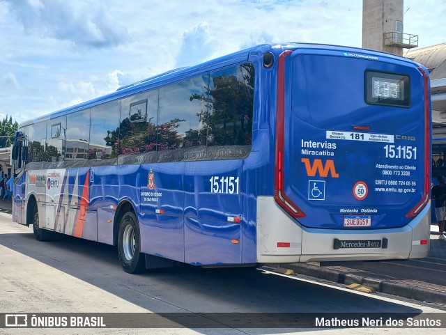 Viação Miracatiba 15.1151 na cidade de São Paulo, São Paulo, Brasil, por Matheus Neri dos Santos. Número da foto: #12752912.