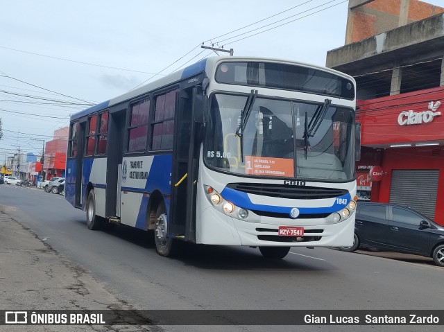 Transvida Transporte Coletivo 1843 na cidade de Ji-Paraná, Rondônia, Brasil, por Gian Lucas  Santana Zardo. Número da foto: #12758015.