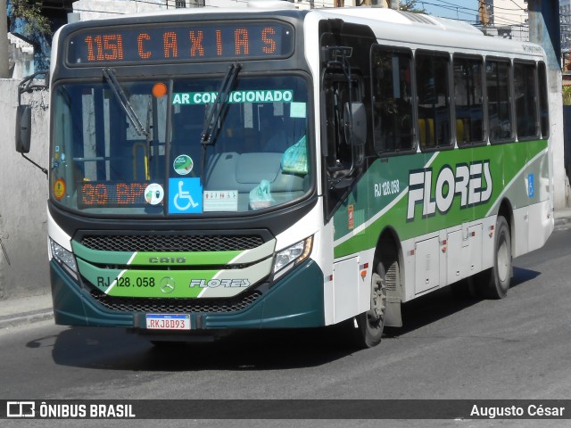 Transportes Flores RJ 128.058 na cidade de Duque de Caxias, Rio de Janeiro, Brasil, por Augusto César. Número da foto: #12760662.