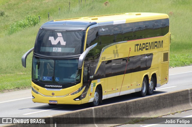 Viação Nova Itapemirim 40106 na cidade de Canas, São Paulo, Brasil, por João Felipe. Número da foto: #12759533.