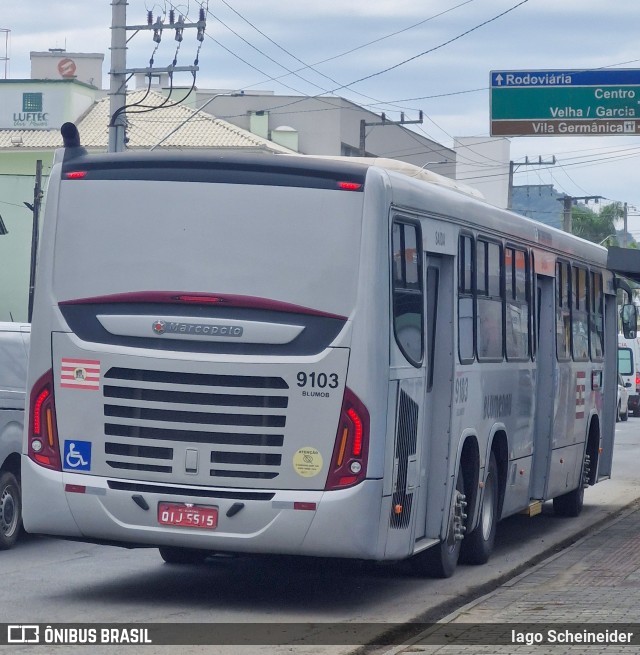 BluMob - Concessionária de Transporte Urbano de Blumenau 9103 na cidade de Blumenau, Santa Catarina, Brasil, por Iago Scheineider. Número da foto: #12760398.
