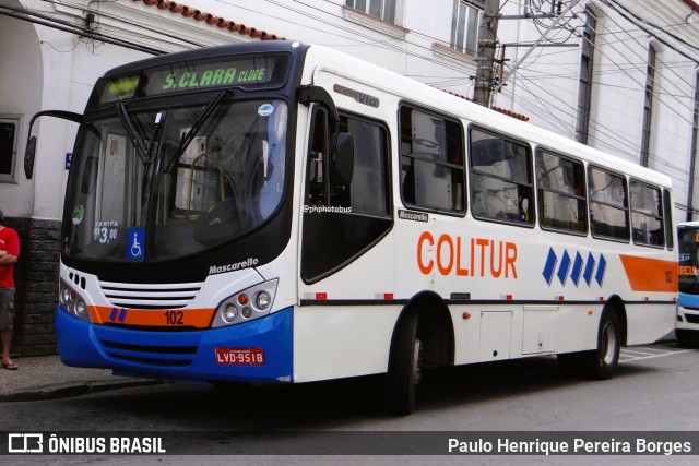 Colitur Transportes Rodoviários 102 na cidade de Barra Mansa, Rio de Janeiro, Brasil, por Paulo Henrique Pereira Borges. Número da foto: #12760306.