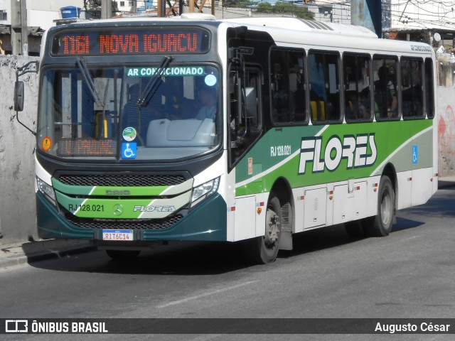Transportes Flores RJ 128.021 na cidade de Duque de Caxias, Rio de Janeiro, Brasil, por Augusto César. Número da foto: #12760644.