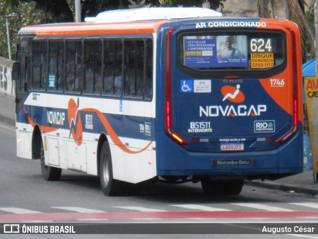 Viação Novacap B51511 na cidade de Rio de Janeiro, Rio de Janeiro, Brasil, por Augusto César. Número da foto: #12763488.