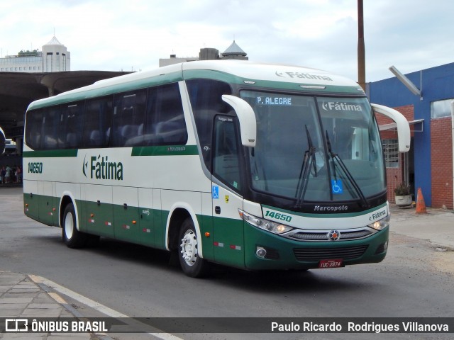 Fátima Transportes e Turismo 14650 na cidade de Porto Alegre, Rio Grande do Sul, Brasil, por Paulo Ricardo  Rodrigues Villanova. Número da foto: #12763002.