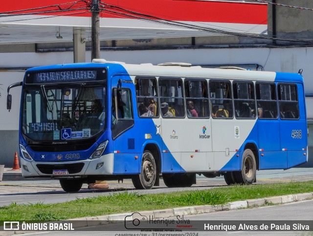 Onicamp Transporte Coletivo 4938 na cidade de Campinas, São Paulo, Brasil, por Henrique Alves de Paula Silva. Número da foto: #12762990.