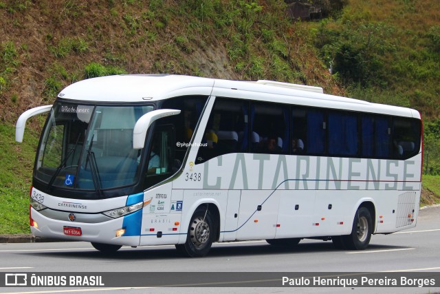 Auto Viação Catarinense 3438 na cidade de Piraí, Rio de Janeiro, Brasil, por Paulo Henrique Pereira Borges. Número da foto: #12762047.