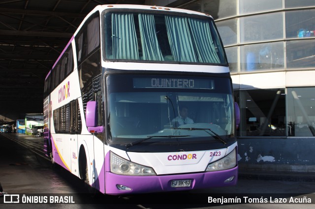 Condorbus 2423 na cidade de Estación Central, Santiago, Metropolitana de Santiago, Chile, por Benjamín Tomás Lazo Acuña. Número da foto: #12763979.