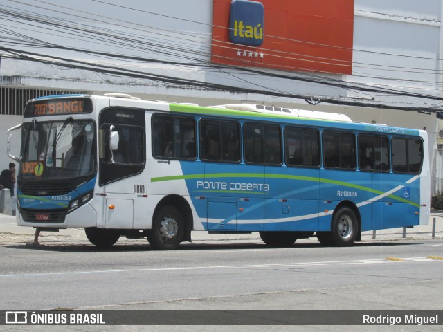 Viação Ponte Coberta RJ 190.058 na cidade de Rio de Janeiro, Rio de Janeiro, Brasil, por Rodrigo Miguel. Número da foto: #12765455.