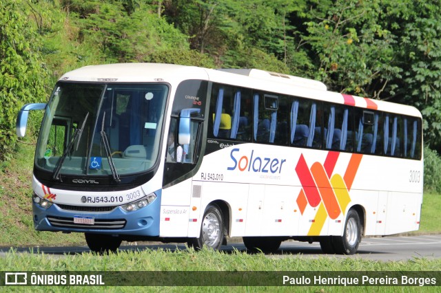 Solazer Transportes e Turismo 3003 na cidade de Piraí, Rio de Janeiro, Brasil, por Paulo Henrique Pereira Borges. Número da foto: #12766178.