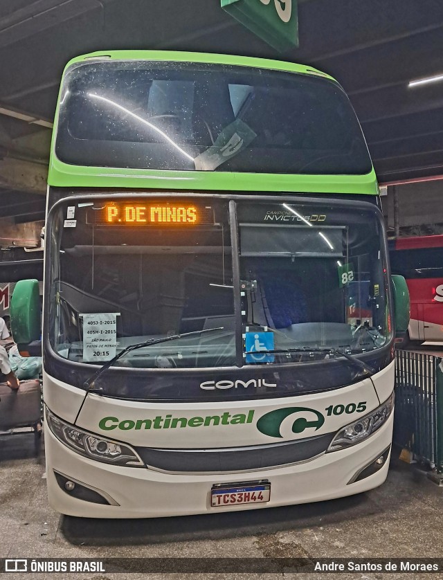 Viação Continental de Transportes 1005 na cidade de São Paulo, São Paulo, Brasil, por Andre Santos de Moraes. Número da foto: #12767553.