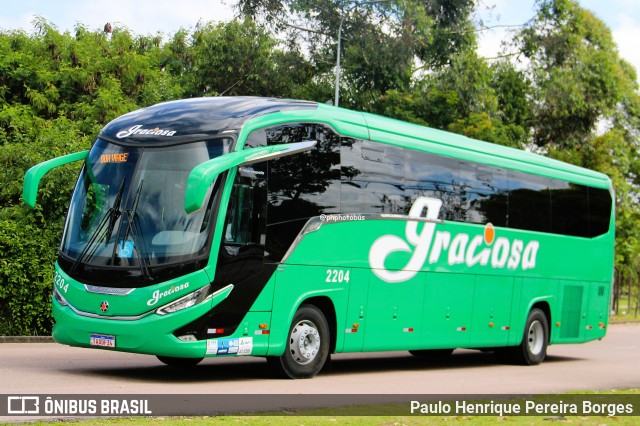Viação Graciosa 2204 na cidade de Curitiba, Paraná, Brasil, por Paulo Henrique Pereira Borges. Número da foto: #12768198.