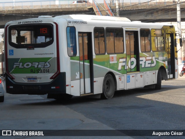 Transportes Flores RJ 128.014 na cidade de Nova Iguaçu, Rio de Janeiro, Brasil, por Augusto César. Número da foto: #12768013.