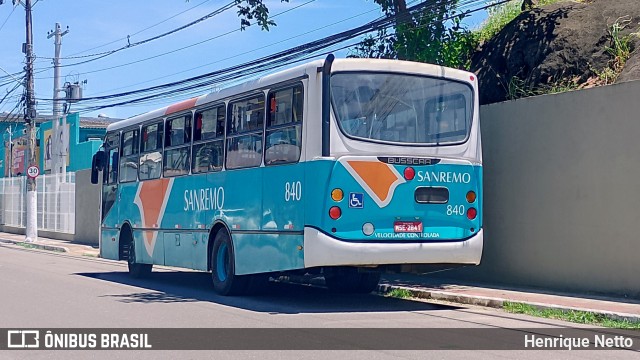Viação Sanremo 840 na cidade de Vila Velha, Espírito Santo, Brasil, por Henrique Netto. Número da foto: #12766828.