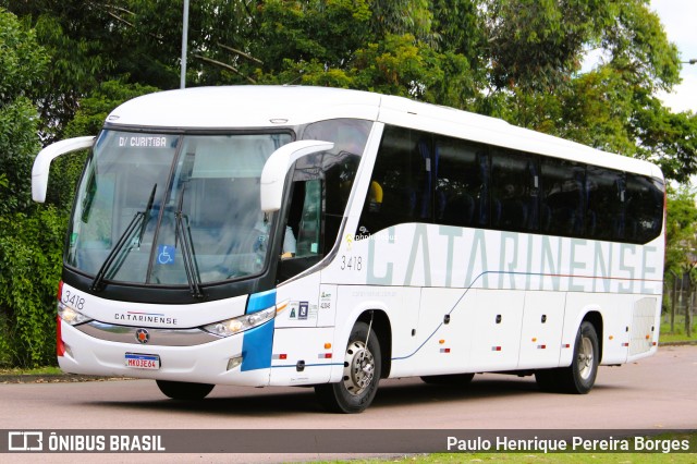 Auto Viação Catarinense 3418 na cidade de Curitiba, Paraná, Brasil, por Paulo Henrique Pereira Borges. Número da foto: #12768122.