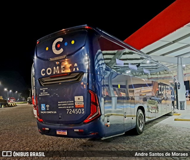 Viação Cometa 724503 na cidade de Registro, São Paulo, Brasil, por Andre Santos de Moraes. Número da foto: #12769477.