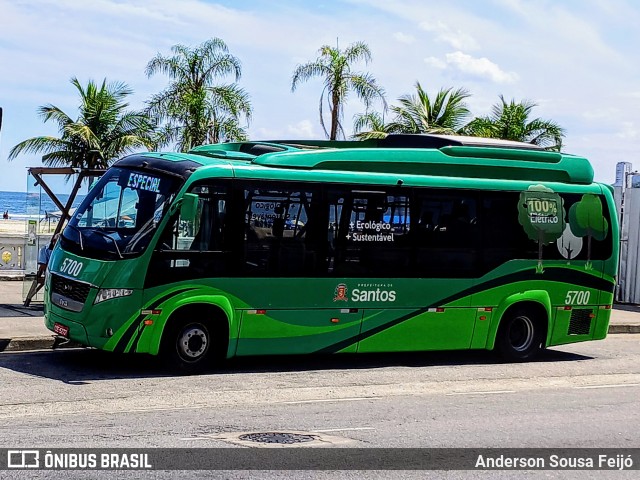 Viação Piracicabana Santos 5700 na cidade de Santos, São Paulo, Brasil, por Anderson Sousa Feijó. Número da foto: #12774081.