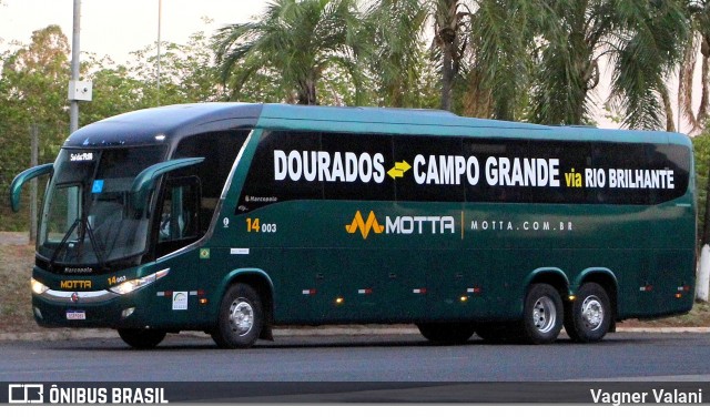 Viação Motta 14003 na cidade de Campo Grande, Mato Grosso do Sul, Brasil, por Vagner Valani. Número da foto: #12773785.